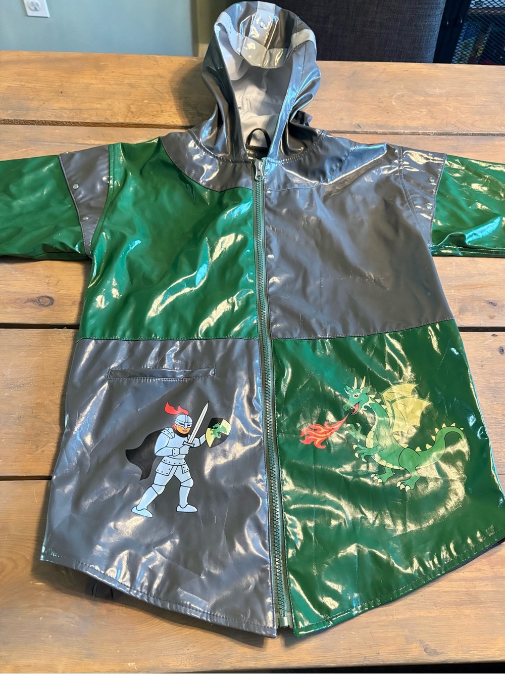 Kids Dragon & Knight Raincoat with Hood